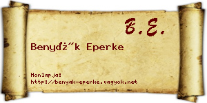 Benyák Eperke névjegykártya